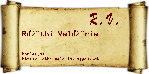 Réthi Valéria névjegykártya